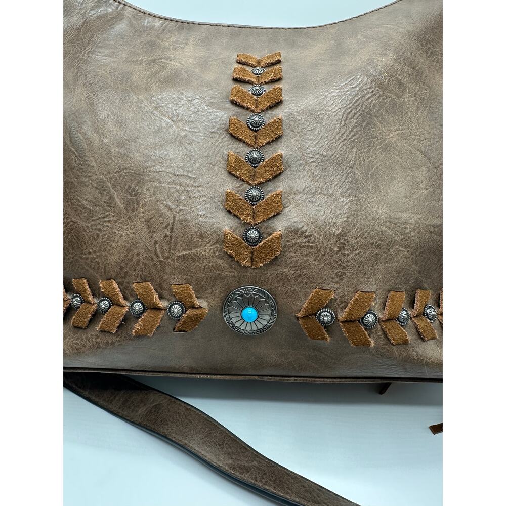 Ameri Mode Western Fringe Shoulder Bag Turquoise … - image 3